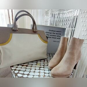 IACUCCI Italian LEATHER Chic Color Block Stylish Handbag